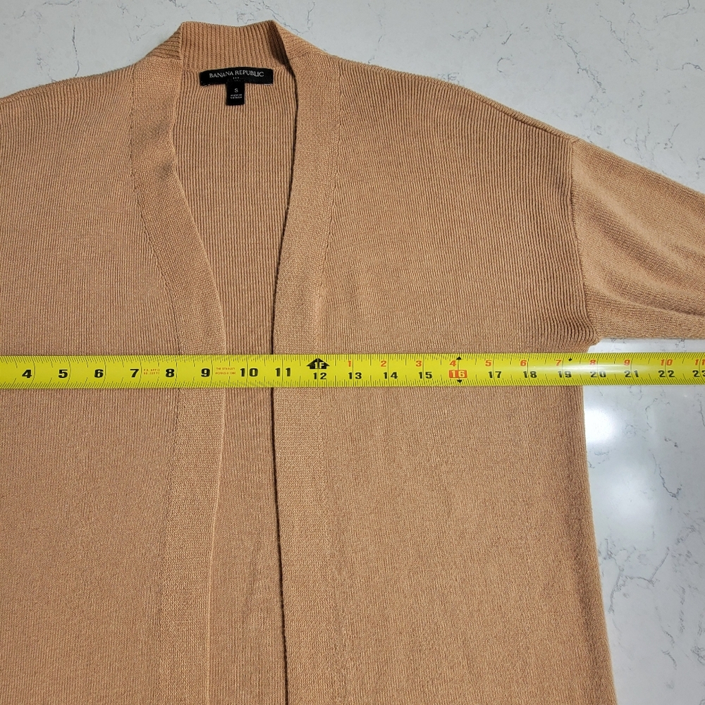 Banana Republic Long Open Front Cardigan in Camel - Picture 3 of 11